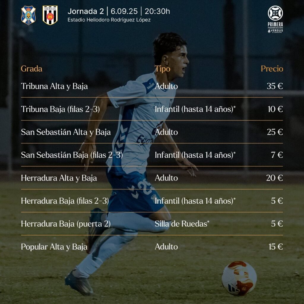 El anuncio oficial del precio de las entradas del CD Tenerife