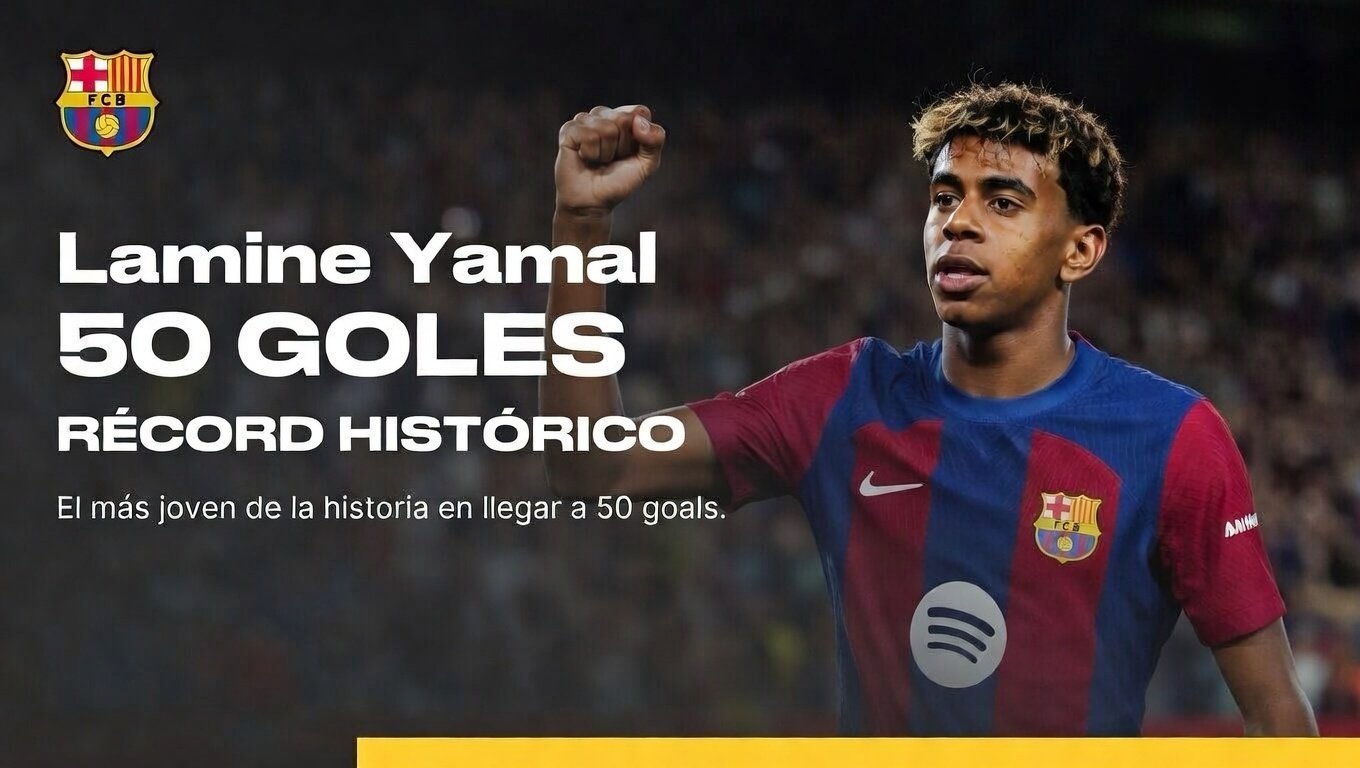 Lamine Yamal destroza todos los récords y alcanza los 50 goles oficiales